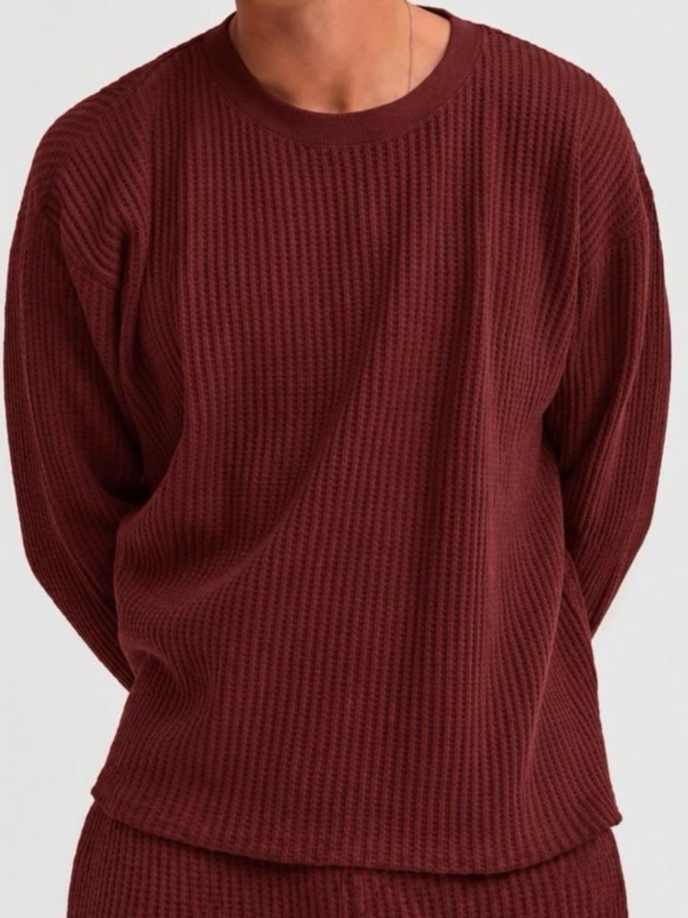 Mate the label mens waffle crew neck long sleeve NWOT